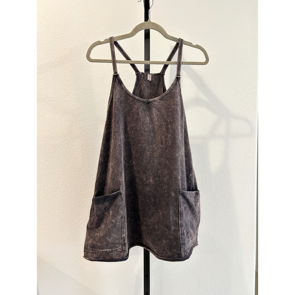 NWOT FP Movement Hot Shot Mini Dress Black Mineral Wash, Size S